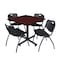 Kobe Kobe Square Table & Chair Set, Wood, Metal, Plastic Top, Mahogany TKB4242MH47BK - alternate 1